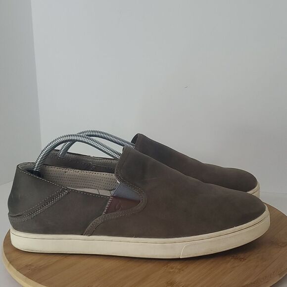 OluKai Kahu 'ILI Drop Heel Leather Men's Slip-On Shoes Size 9 - Picture 1 of 11